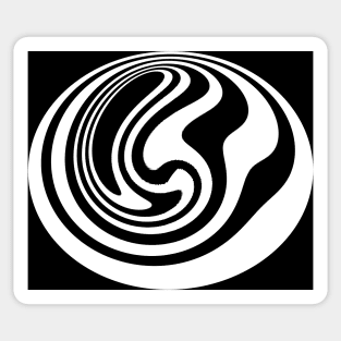 Black and White whirl Sticker